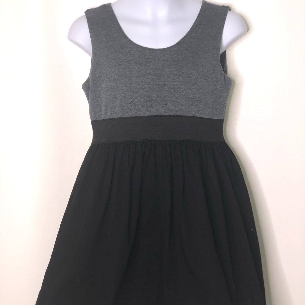 Aqua girls gray black sleeveless dress